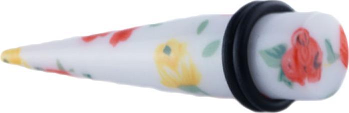 Produktbild Star Piercing Expander weiss mit Blumen (ohne Messing, Acryl)
