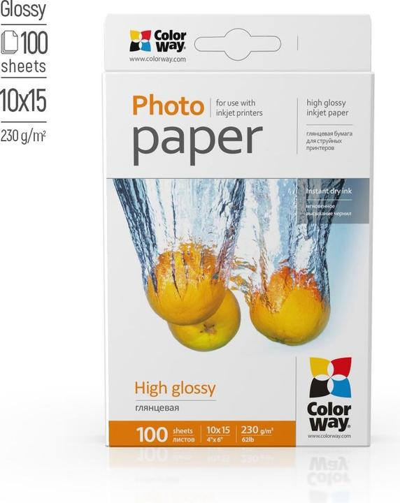 Immagine prodotto Colorway Carta fotografica ad alta lucentezza (230 g/m², 4 x 6 cm, 100 x)