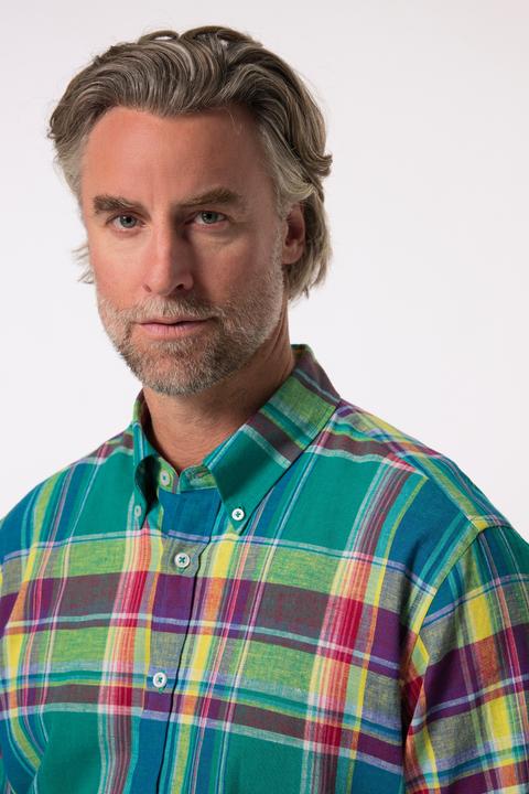 Image du produit Boston Park Leinenmix-Karohemd, Langarm, Buttondown-Kragen, Comfort Fit (8XL)
