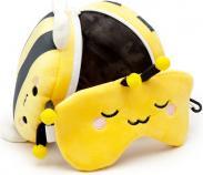 Actual product image Puckator Relaxeazzz Plush Adorabugs Bee Round Travel Pillow & Eye Mask (Head & neck pillow)