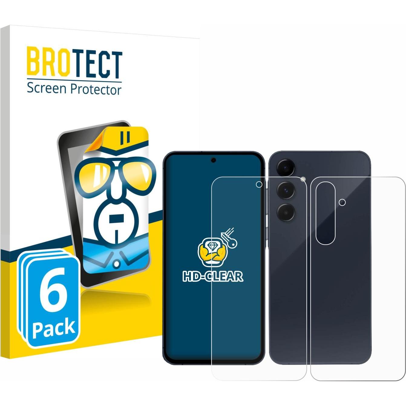 BROTECT Schutzfolie Displayschutz Displayschutzfolie Folie Klar Transparent (6 Stück, Samsung Galaxy A55), Smartphone Sc...