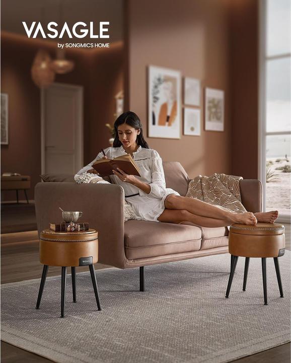 Produktbild Vasagle Hocker mit Stauraum LOM005K01 braun Kunstleder