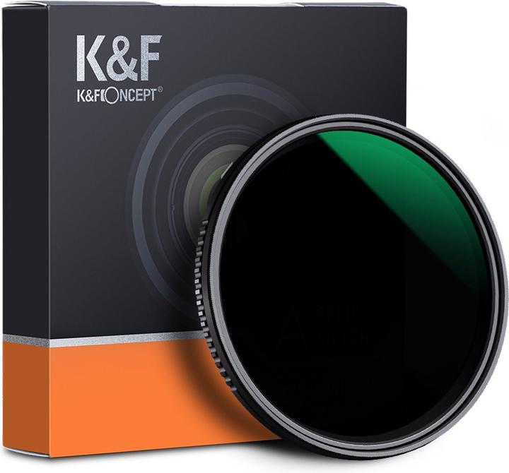 K&F Concept Filtro ND variabile ND8-2000 Super Slim 72 mm (72 mm, Filtri grigi)