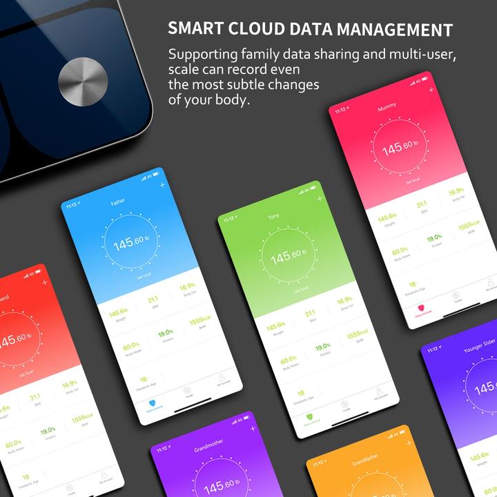 Produktbild Foryond Körperfettwaage mit App und Bluetooth-Funktion (180 kg)
