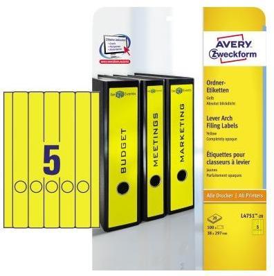 Actual product image Avery L4751-20 Labels 38x297mm