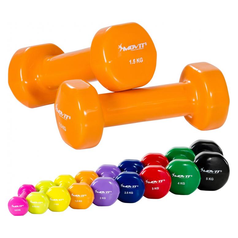 Set Haltères Movit 3 Kg – Vinyle Orange, 2 X 1,5 Kg, Musculation