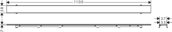 Actual product image hansgrohe RainDrain Rock ready-made set shower channel 1000 can be shortened and tiled (1000 mm)