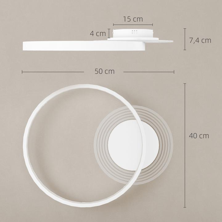 Produktbild Homcom Deckenleuchte Metall, Acryl Weiss