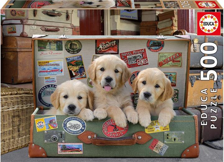 Produktbild Educa Puppies in the Luggage (500 Teile)