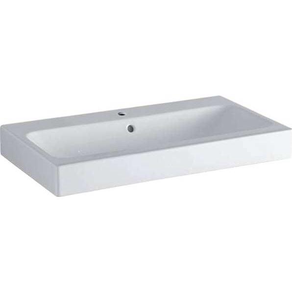 Geberit, Waschbecken, Aufsatzwaschtisch iCon 75 cm wei mit Keratec Glasur 124575600 (480 mm, 750 mm)