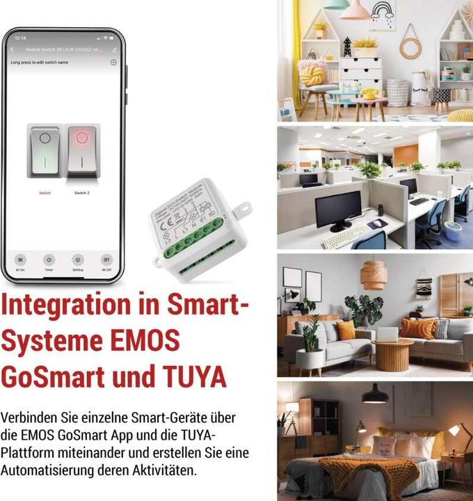 Produktbild Emos GoSmart Schaltermodul IP-2102SZ, ZigBee, 2-Kanal (Schaltaktor)