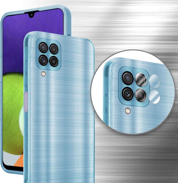 Image du produit Cadorabo Housse pour Samsung Galaxy A22 4G en TPU brossé Protection caméra style LM160 (Samsung Galaxy A22)
