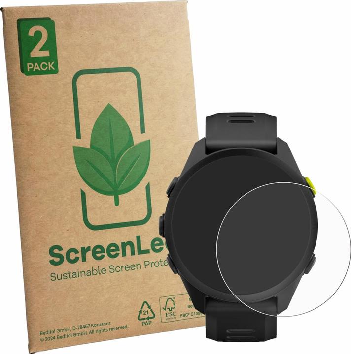 Produktbild ScreenLeaf Schutzfolie für Garmin Forerunner 70 nachhaltiger Displayschutz Display Schutz Folie Klar