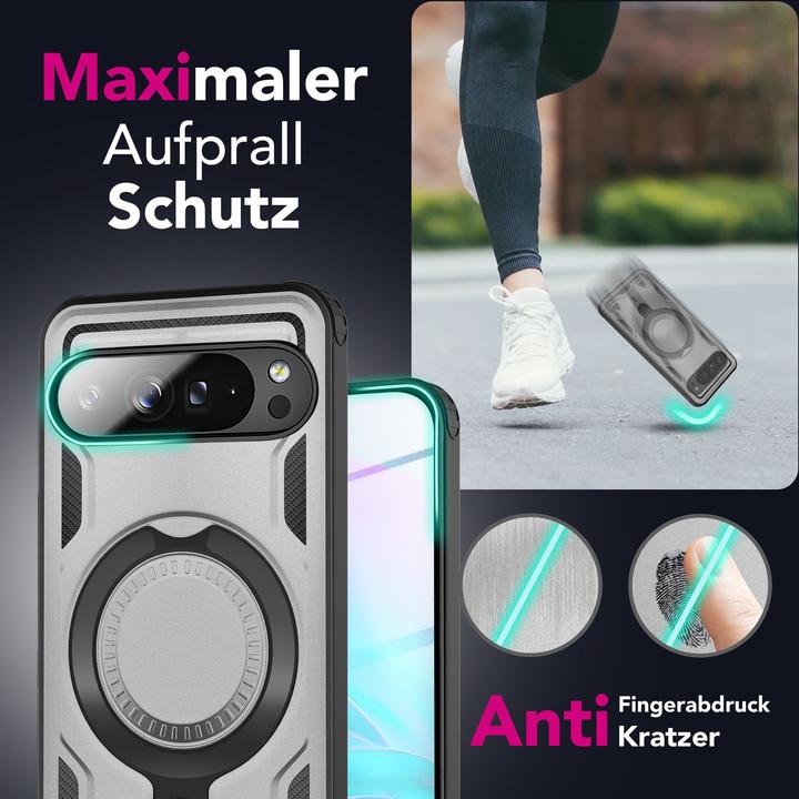 Produktbild Nalia Stormguard - Stabile Panzer Hülle mit MagSafe & 360-Grad Ringhalter - Military Cover (Google Pixel 9 Pro Fold)