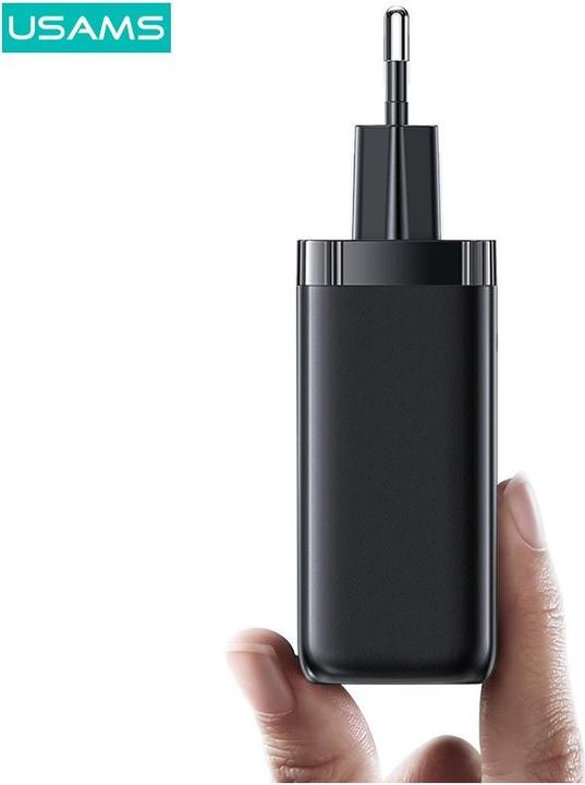 Actual product image Usams Ład. siec. 1xUSB-C+1xUSB T47 65W PD Fast Charging Super Si biały/white CC153TC02 (US-CC153) (65 W)