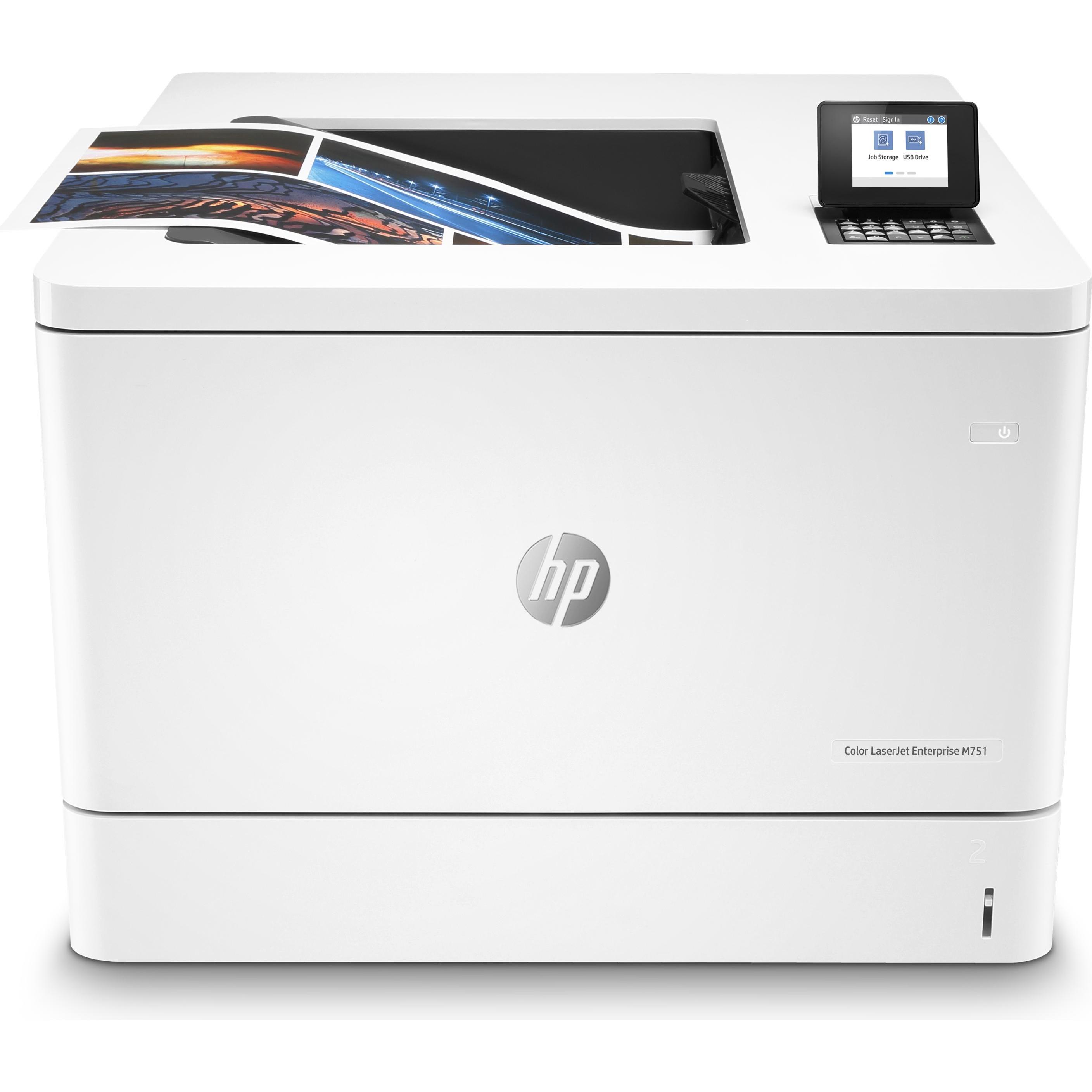 HP M751dn Color LaserJet Enterprise (Laser, Farbe), Drucker, Weiss
