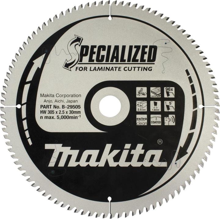 Actual product image Makita B-29474 T.C.T. pjūklas 216X2.5X30mm 5° T72 SPECIALIZED laminato pjovimui