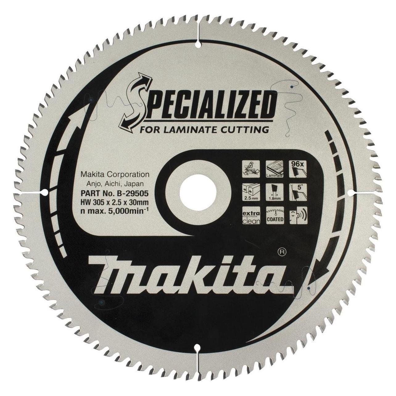 Makita, Zaagbladen, B-29474 T.C.T. Pjūklas 216X2, 5X30mm 5° T72 Specialized Laminato Pjovimui