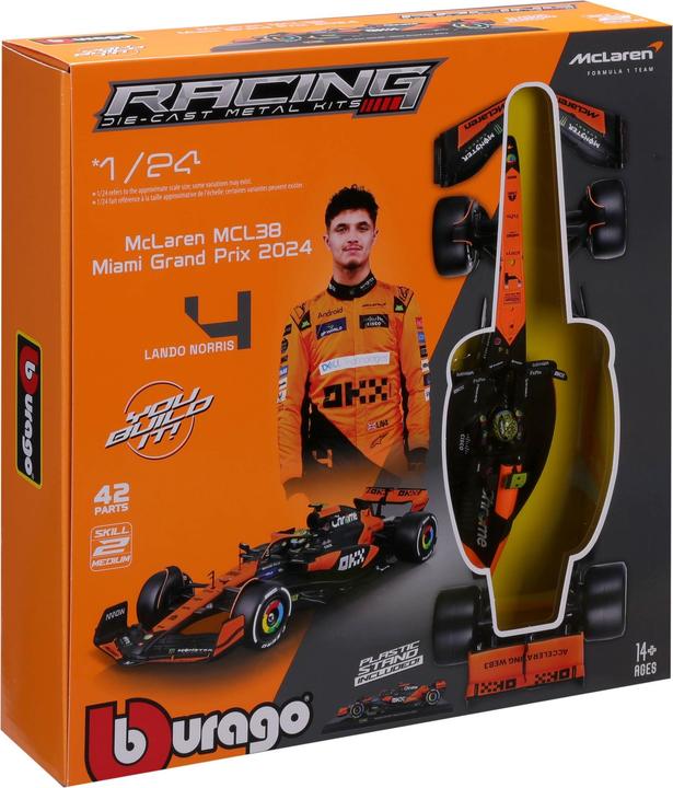 Produktbild Bburago McLaren F1 MCL38 Kit Norris 2024