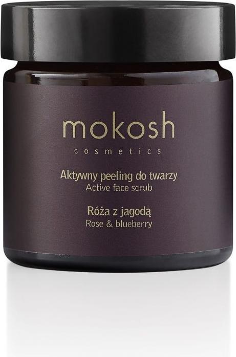 Actual product image Mokosh facial scrub Rose with blueberries 60ml (Facial cleansing wipes, 60 ml)