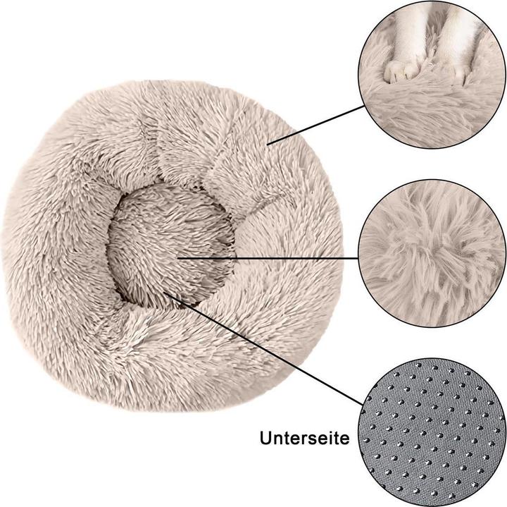 Image du produit Intirilife Lit pour animaux domestiques en beige diamètre 60 cm (Chat, Chien)