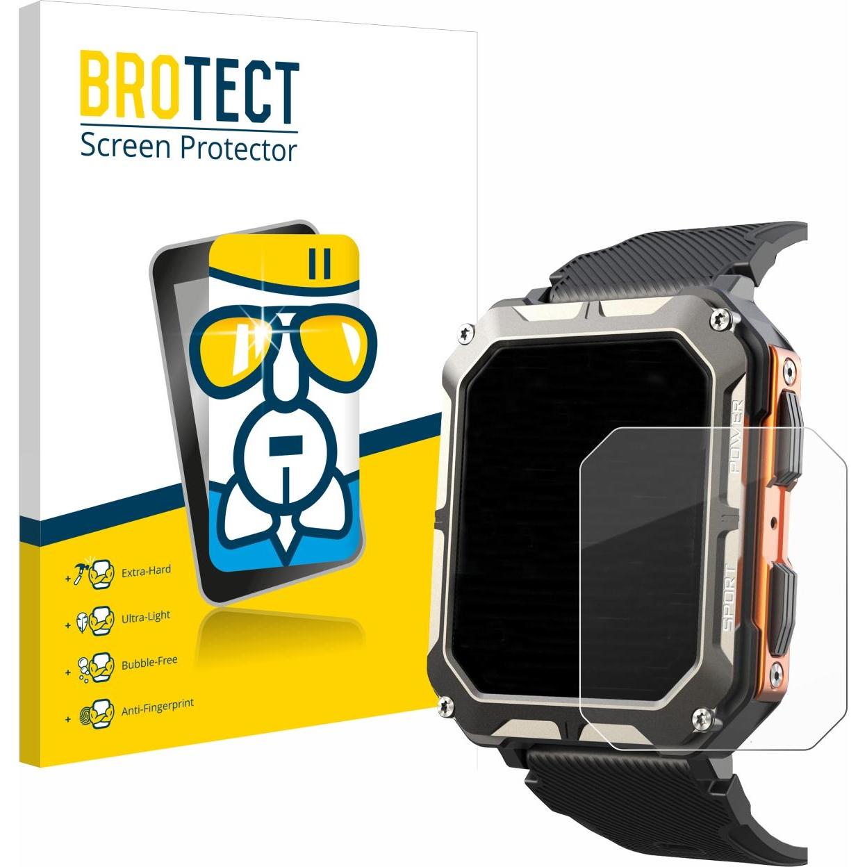 BROTECT Schutzglas Schutzfolie Glas Folie Displayschutz klar, Smartwatch Schutzfolie, Transparent