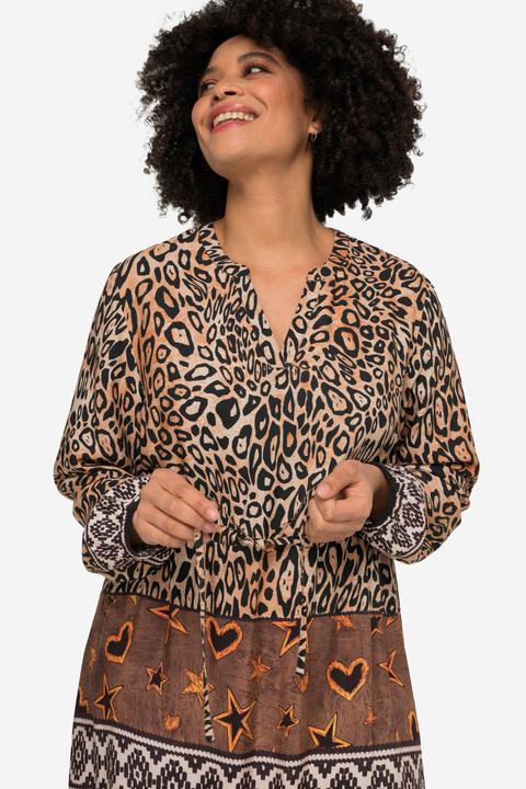 Actual product image Angel of Style Patterned Long-Sleeve V-Neck Midi Dress (56)
