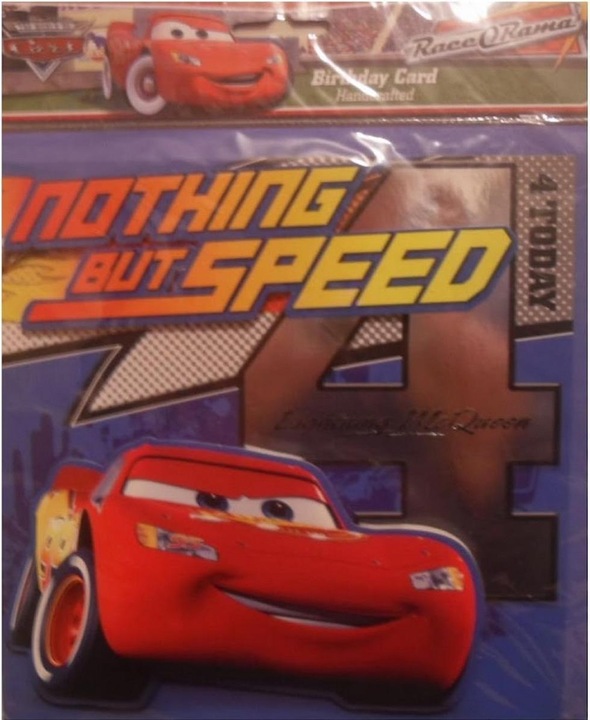 Immagine prodotto Cars Biglietto di auguri per il 4° compleanno di Saetta McQueen (1 x)