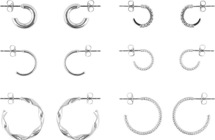 Actual product image Pieces Pcdiona Hoop Earrings 6-Pack Noos (92% brass, 5% titanium, 3% glass)