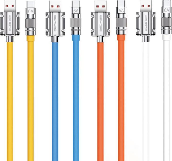 Actual product image Wekome WDC-186 Wingle series - USB-A to USB-C fast charging connection cable 1 m (Yellow) (1 m)