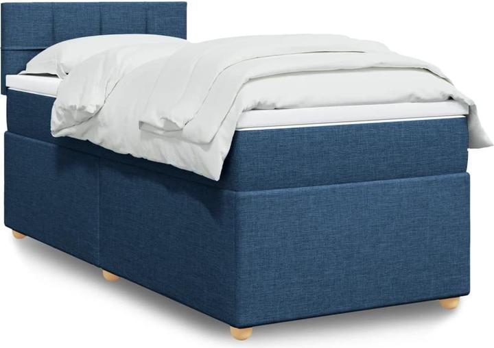 Produktbild VidaXL Boxspringbett Einzelbett Polsterbett Bett Matratze Blau 80x200cm Stoff (80 x 200 cm)