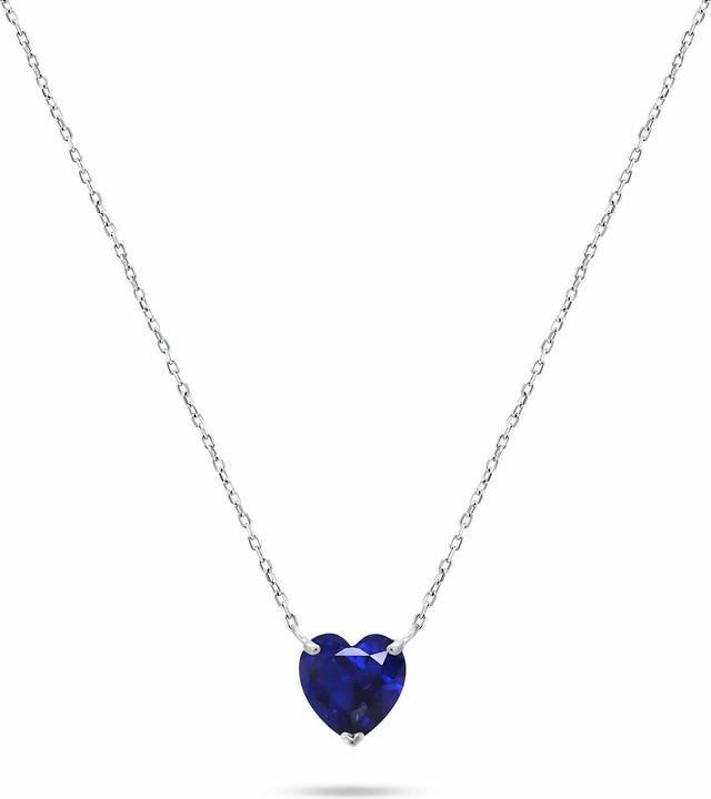 Brilio Silver - Sparkling silver necklace with darkue heart NCL53WB (Silver)