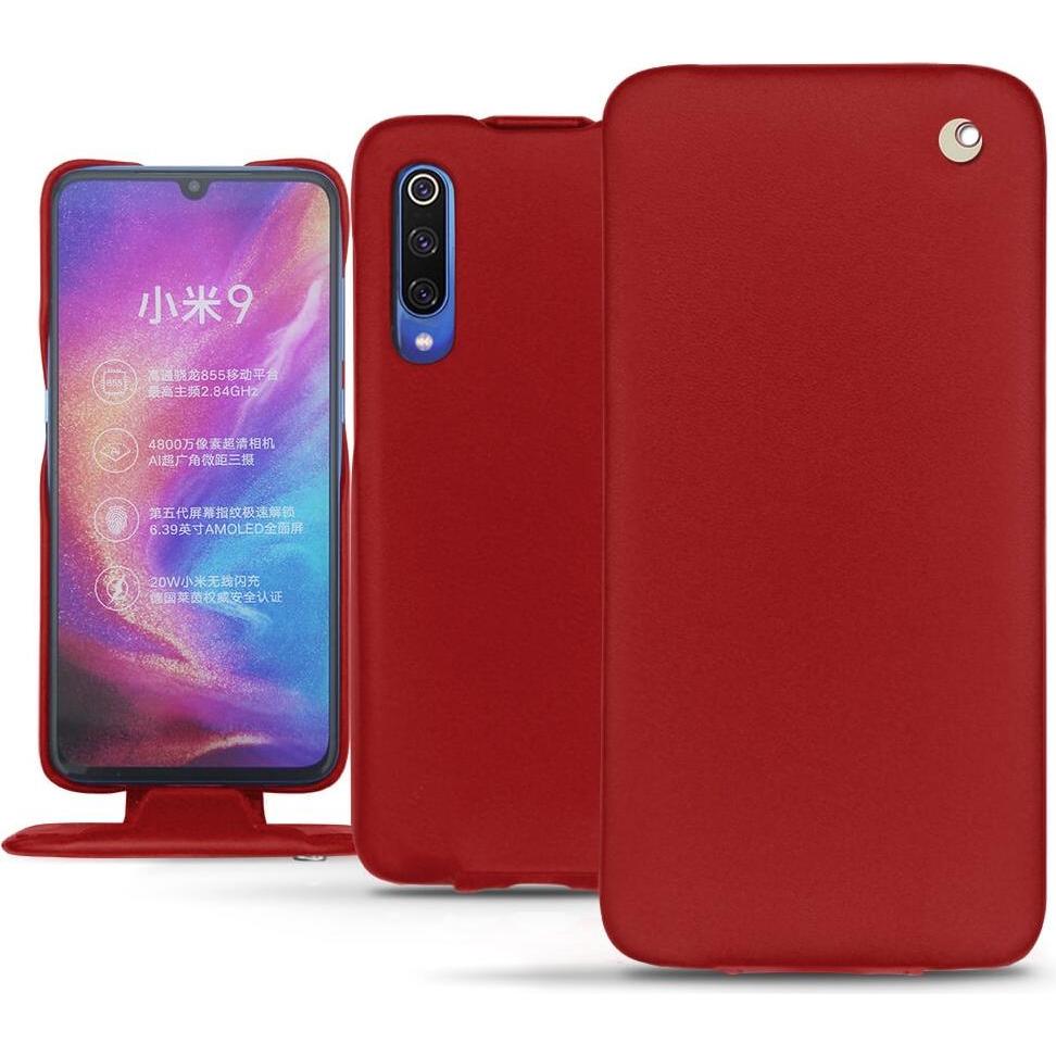 Noreve Lederschutzhülle vertikal (Xiaomi Mi 9), Smartphone Hülle, Rot