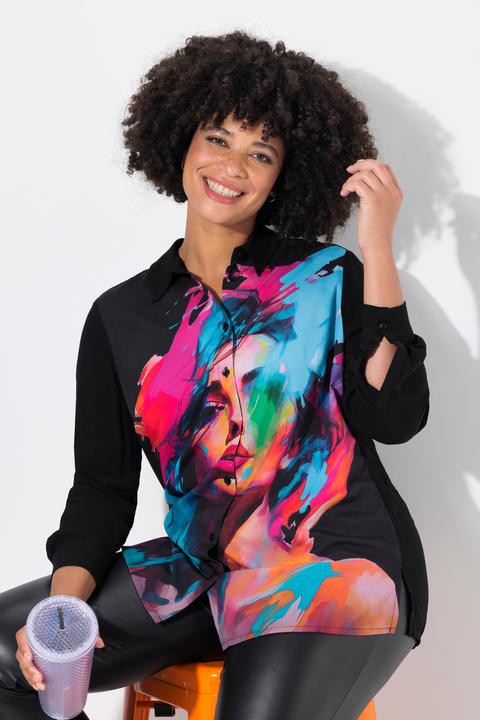 Produktbild Angel of Style Bluse, Straight Fit, Vorderseite Frauengesichts-Print (54)