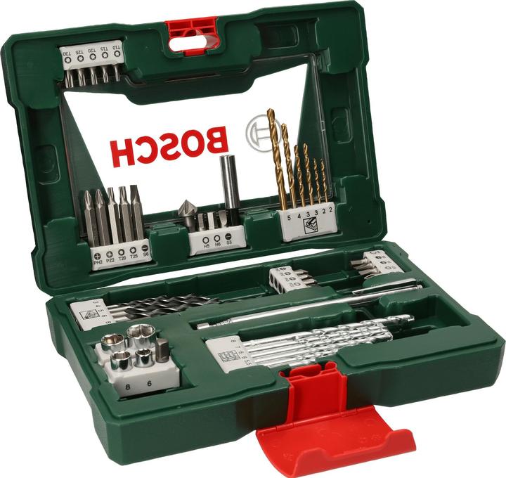 Bosch Zubehör V-Line TiN drill and bit set, 48 pieces, with magnetic rod and countersink (Allen screw, Cross Pozidriv PZ, Screw slot)