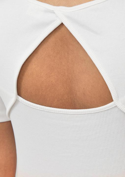 Actual product image S.Oliver T-Shirt Geripptes T-Shirt mit Cut-out und Farbverlauf (170, 176)