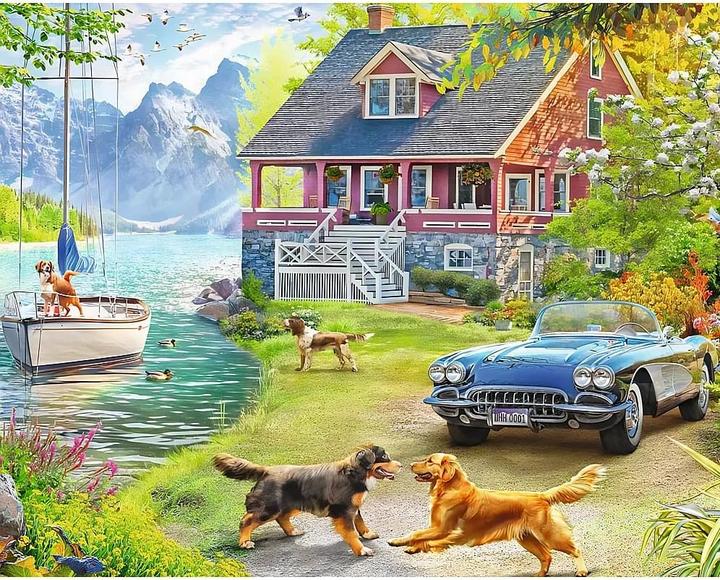 Actual product image Ravensburger Puzzle 12001370 - Summer house by the lake - Puzzle for older people and seniors, with 200 (200 pieces)