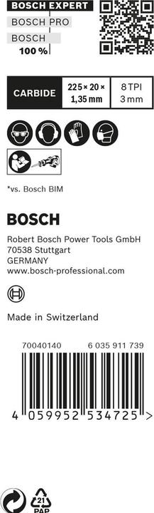 Actual product image Bosch Professional Zubehör EXPERT 'Vehicle Rescue' S 1157 CHM reciprocating saw blade, 10 pieces