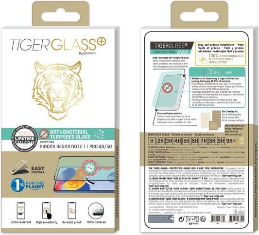 Produktbild Muvit Tiger Glass Plus Verre Trempe Antibact Xiaomi Redmi Note 11 Pro 4g/5g (1 Stk., Xiaomi Redmi Note 11 Pro 5G)