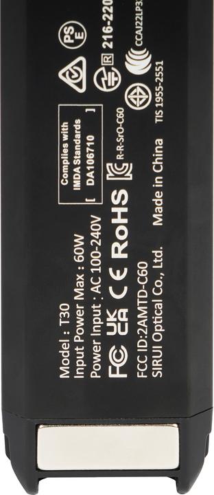 Image du produit Sirui Barre lumineuse LED T30 noire (Lampe à tige)