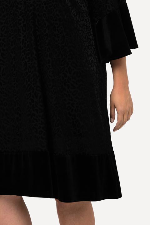Actual product image Ulla Popken Leopard Print 3/4 Sleeve V-Neck Dress (50, 52)