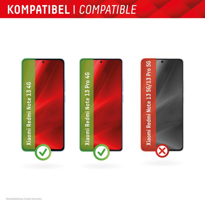 Produktbild Displex Real Glass, 2D Panzerglas (1 Stück, Xiaomi Redmi Note 13 4G, Xiaomi Redmi Note 13 Pro 4G, Xiaomi Poco M6 Pro)