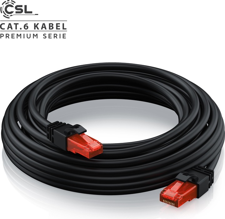 Immagine prodotto CSL Cavo di rete CAT.6 - cavo Ethernet Gigabit Lan RJ45 - cavo patch - comp. CAT.5 CAT.6 CAT.7 CAT.8 (UTP, CAT6, 15 m)