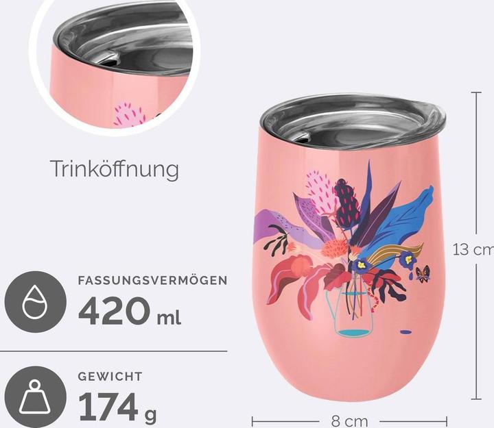 Chic.Mic BioLoco Thermobecher Office-Together 420 ml, Hellgrün/Mehrfarbig (420 ml, 1x)