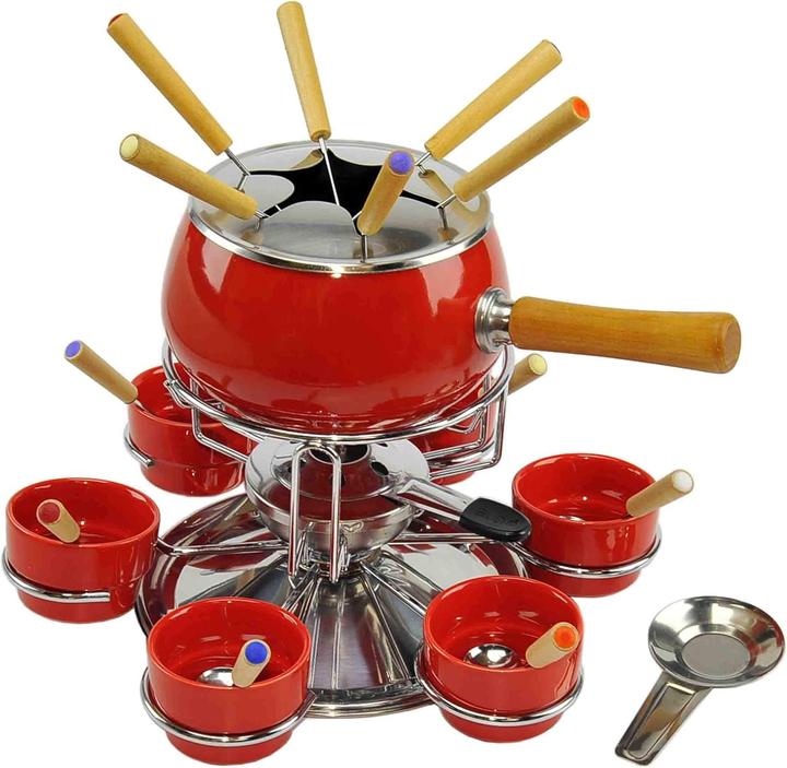 Produktbild Eva- Kochen und Haushalt Eva Fondue Service rot glänzend23tlg