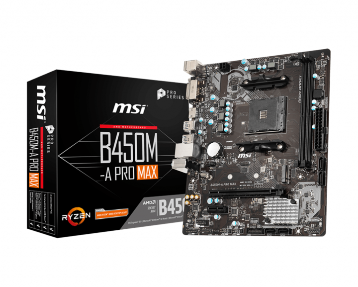 Actual product image MSI B450M-A Pro Max (AM4, AMD B450, mATX)