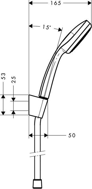 Actual product image hansgrohe HG shower set CROMA 100 MONO Isiflex shower hose 1250mm chrome (1 Beam types, 16 l/min)