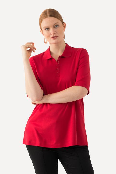 Immagine prodotto Ulla Popken Maglia polo dalla vestibilità classica in cotone Pima con mezze maniche (50, 52)