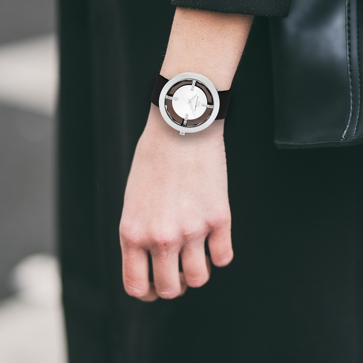 Image du produit Montre à quartz Lucrezia en cuir véritable noir - 4338 (Montre analogique, 42 mm)