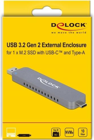 Immagine prodotto Delock Involucro esterno USB-A/C - NVME M.2 SSD (M.2 2280, M.2 2260, M.2 2242)